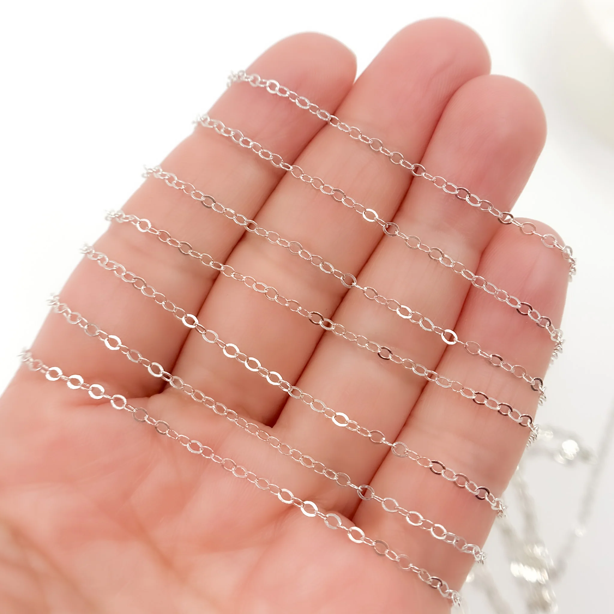 1218FSS. Sterling Silver Flat Cable Chain - Image 3