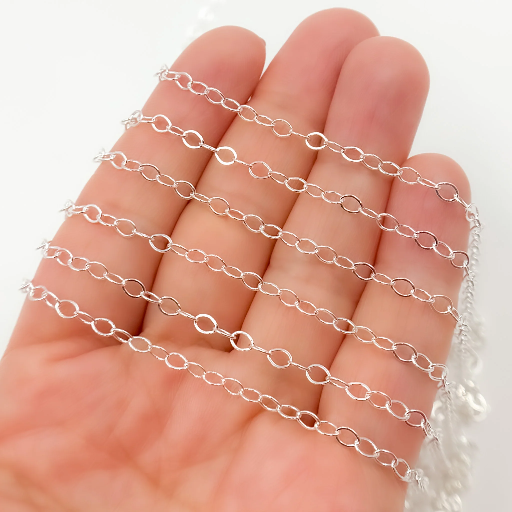 1808FSS. Sterling Silver Flat Cable Link Chain - Image 2