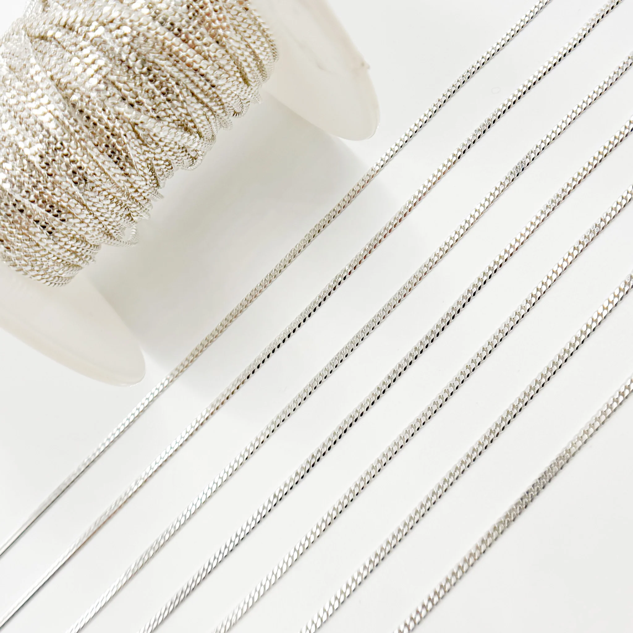 X11SS. Sterling Silver 2mm Flat Curb Chain - Image 6