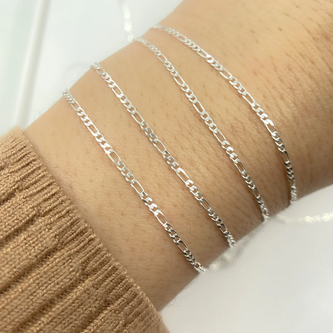 Y109SS. Sterling Silver Flat Figaro Link Chain. - Image 3