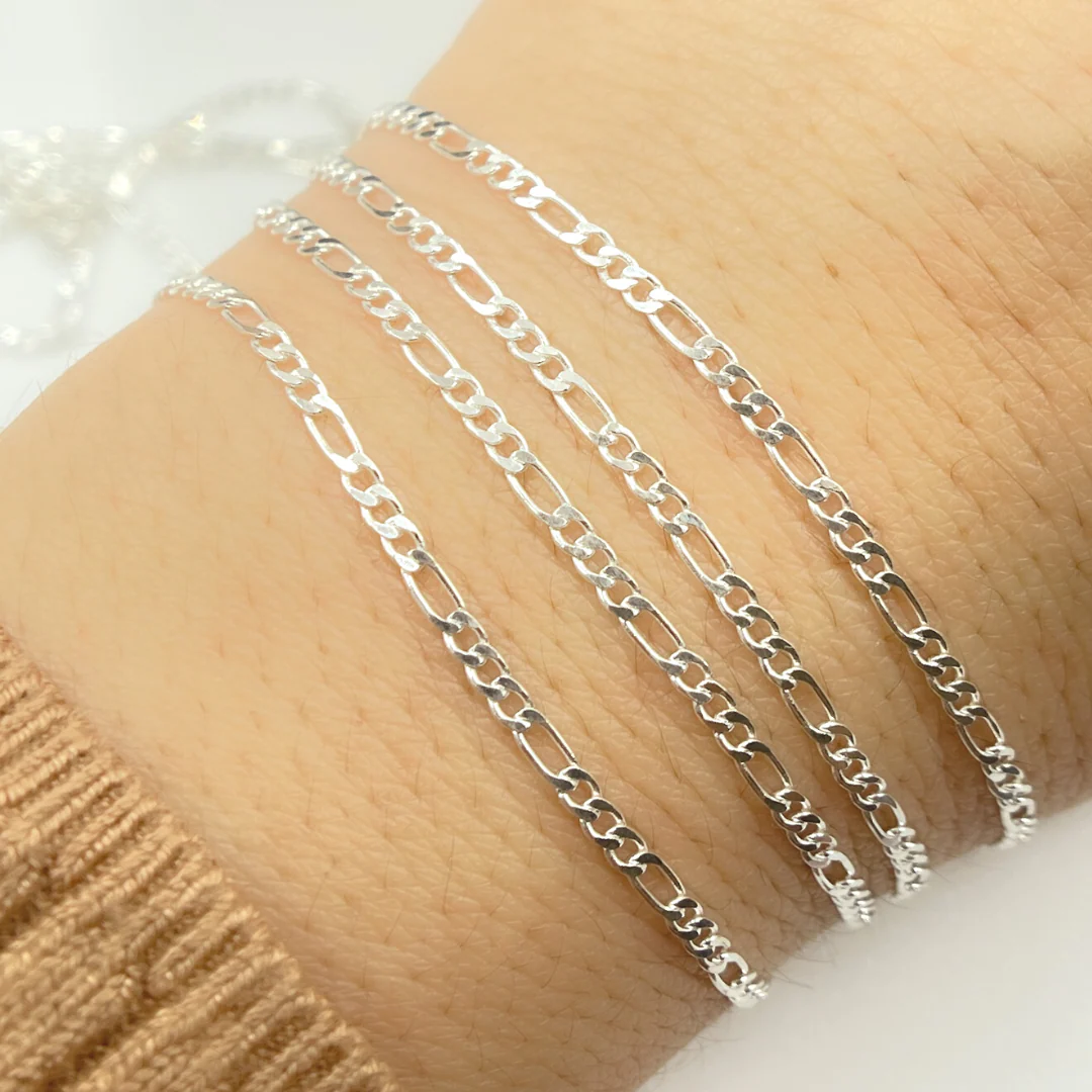 Y110SS. Sterling Silver Flat Figaro Link Chain - Image 2