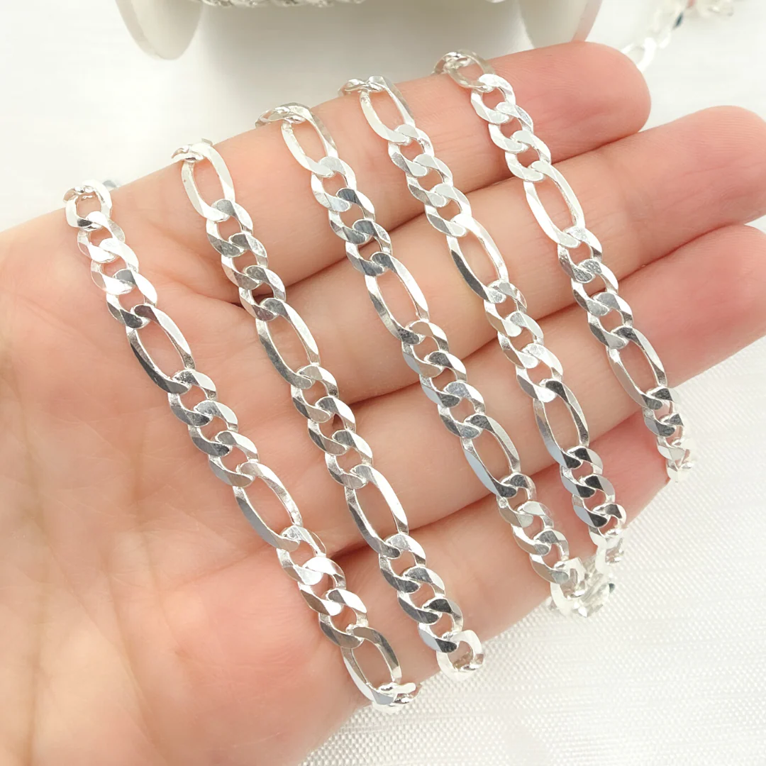 Y86SS. Sterling Silver Flat Figaro Link Chain