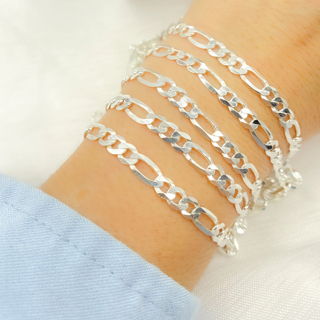 Y86SS. Sterling Silver Flat Figaro Link Chain - Image 2