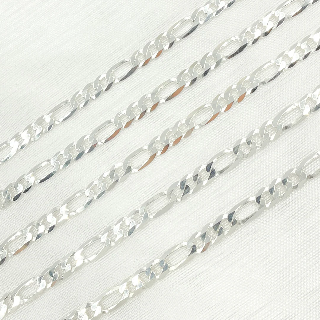 Y86SS. Sterling Silver Flat Figaro Link Chain - Image 3