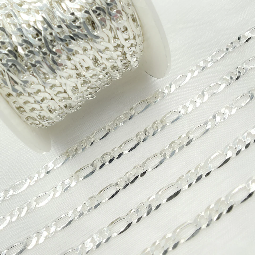 Y86SS. Sterling Silver Flat Figaro Link Chain - Image 4