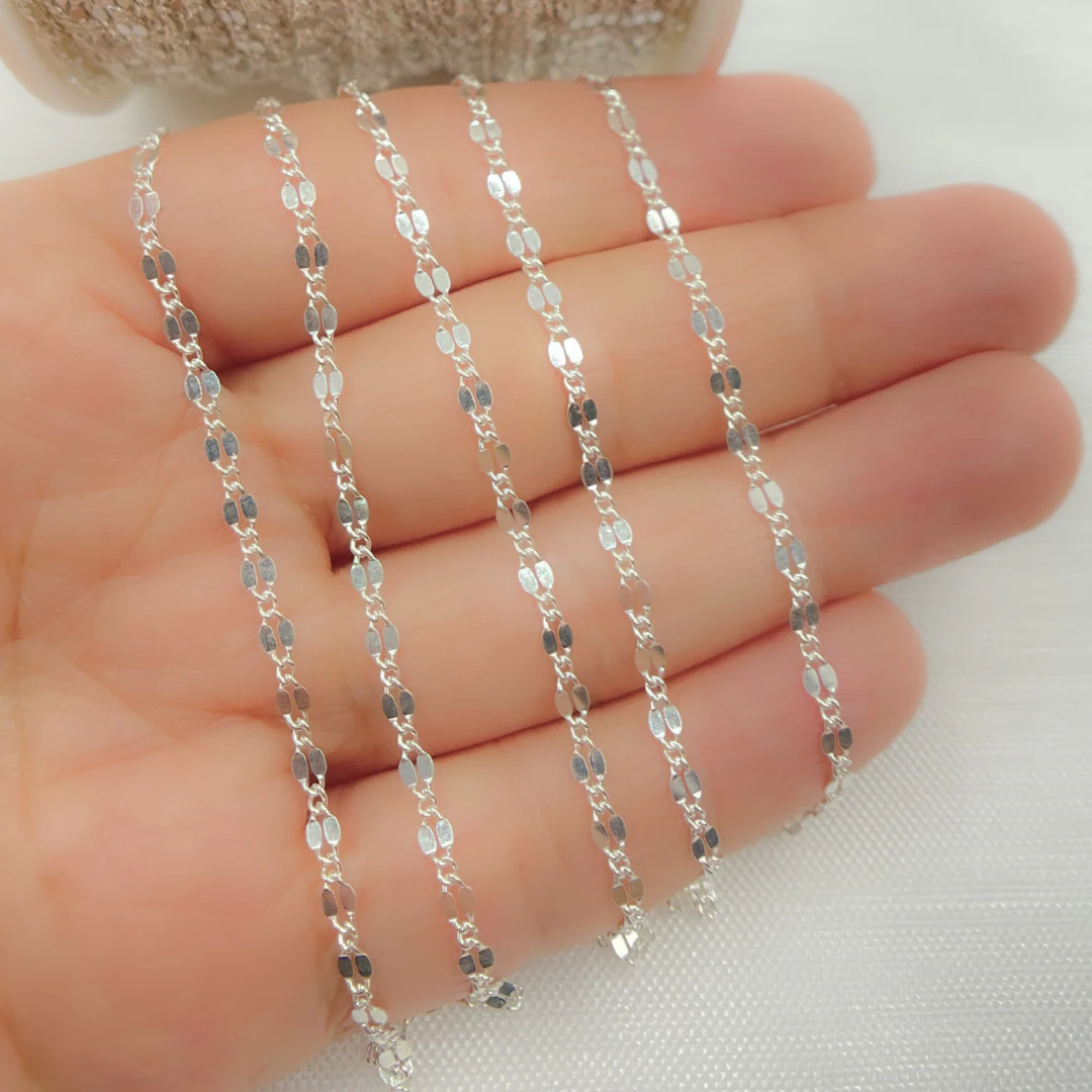 V185SS. Sterling Silver Flat Marina Link Chain - Image 3
