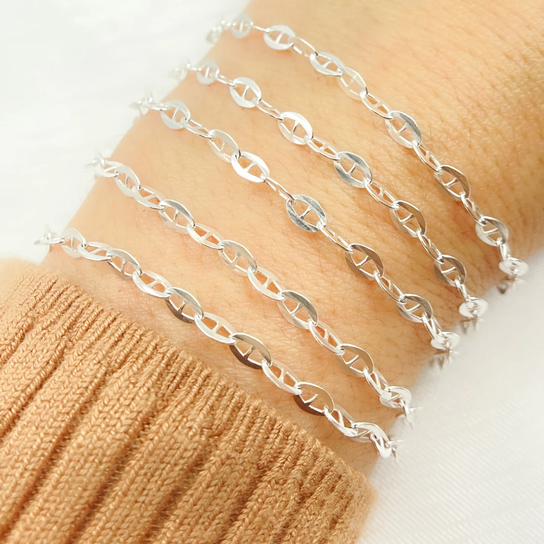 Z51SS. Sterling Silver Flat Marina Link Chain - Image 2