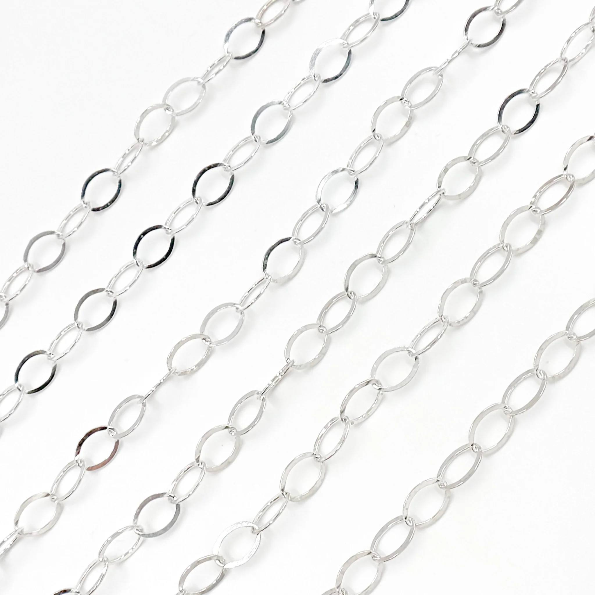 720FSS. Sterling Silver Flat Oval Cable Chain - Image 4