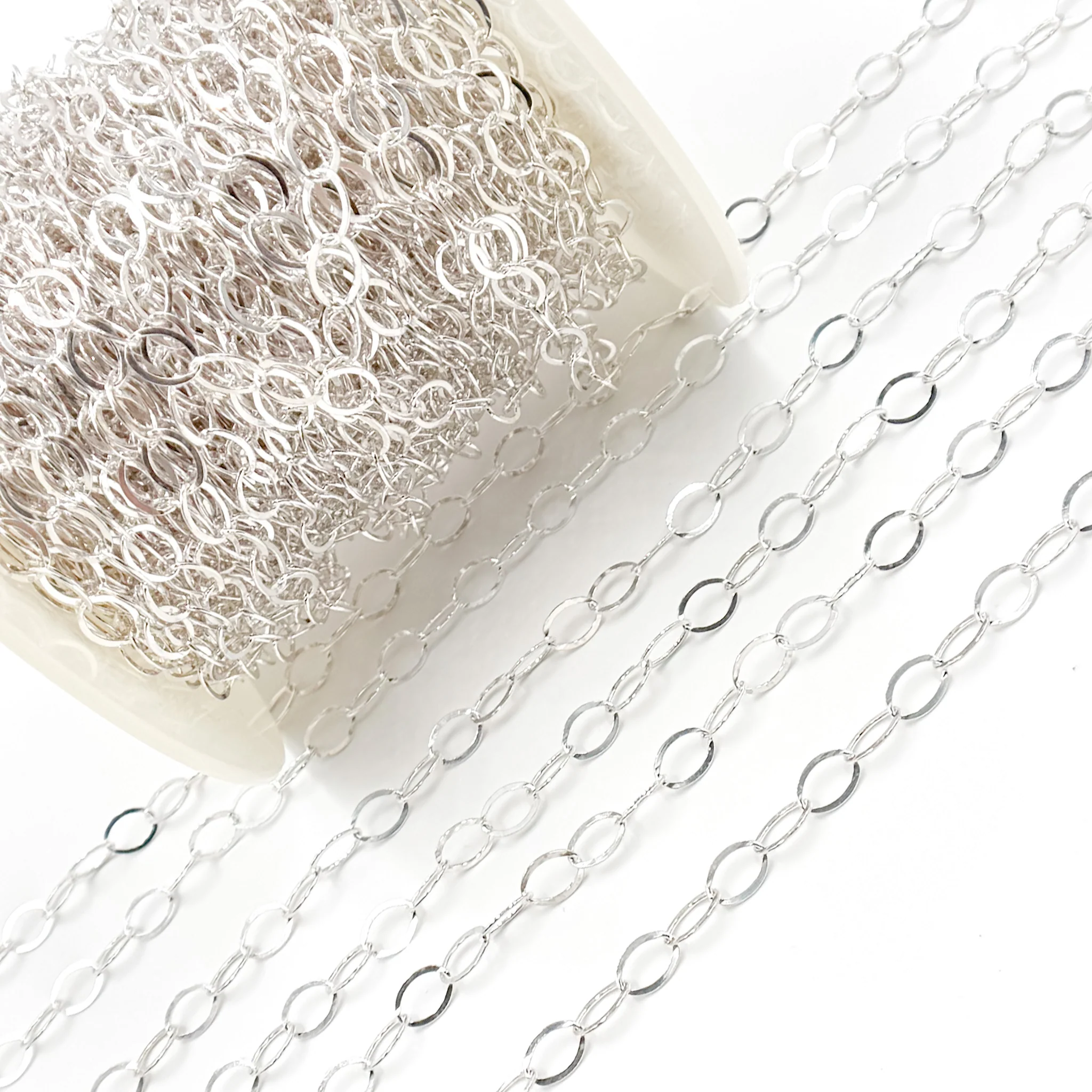 720FSS. Sterling Silver Flat Oval Cable Chain - Image 5