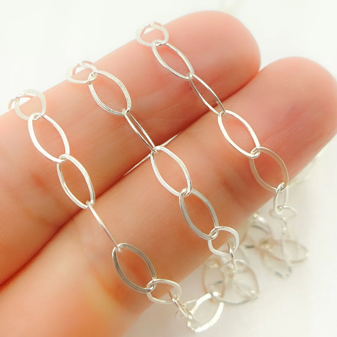 791FSS. 925 Sterling Silver Flat Oval Link Chain