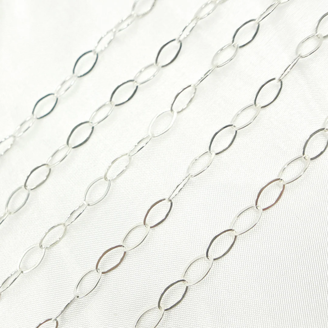 791FSS. 925 Sterling Silver Flat Oval Link Chain - Image 2