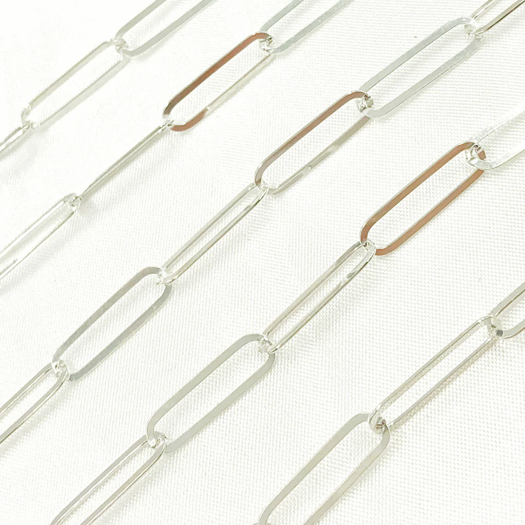 Y79FSS. Sterling Silver Flat Paperclip Link Chain - Image 3
