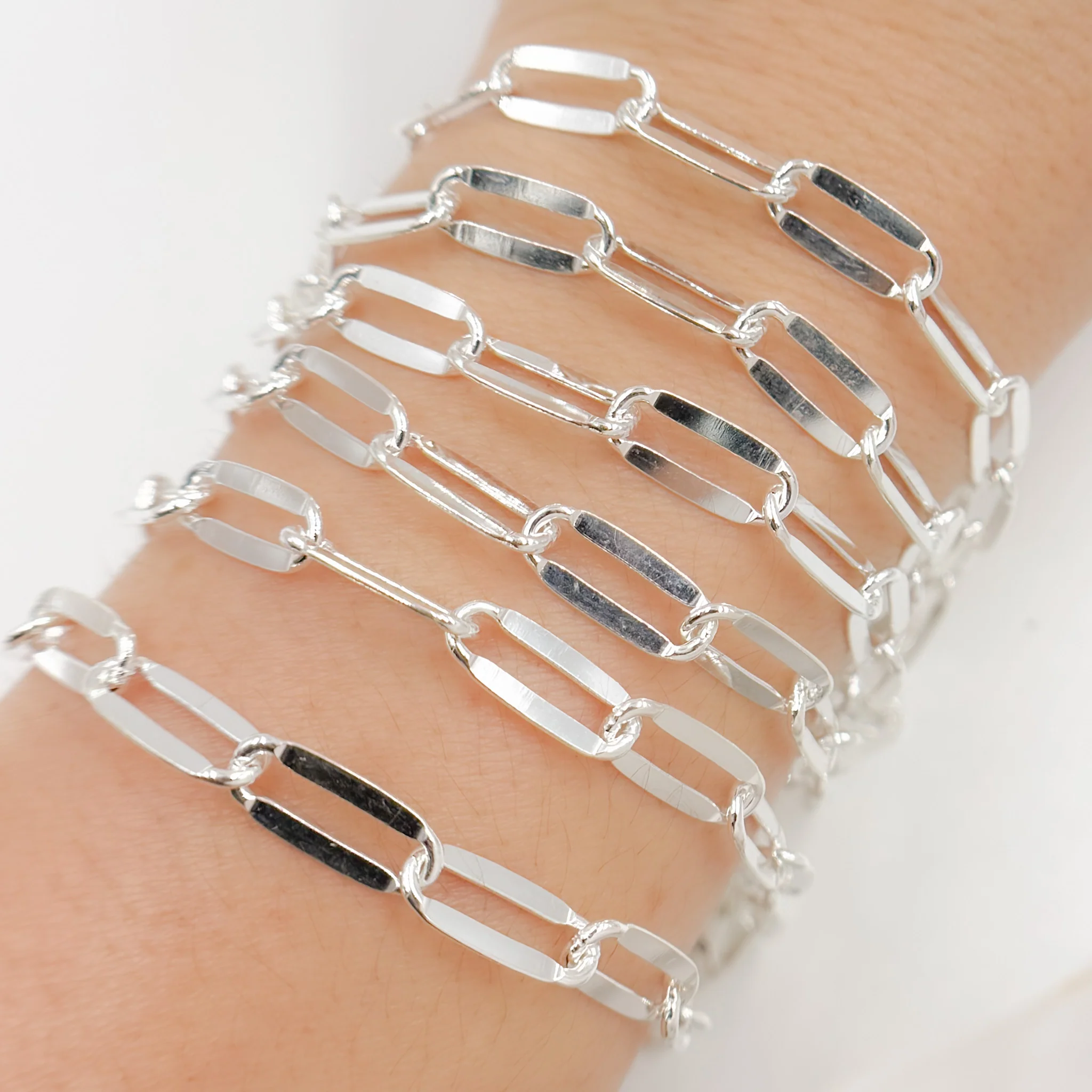 Y58S06SS. Sterling Silver Flat Paperclip Chain - Image 2
