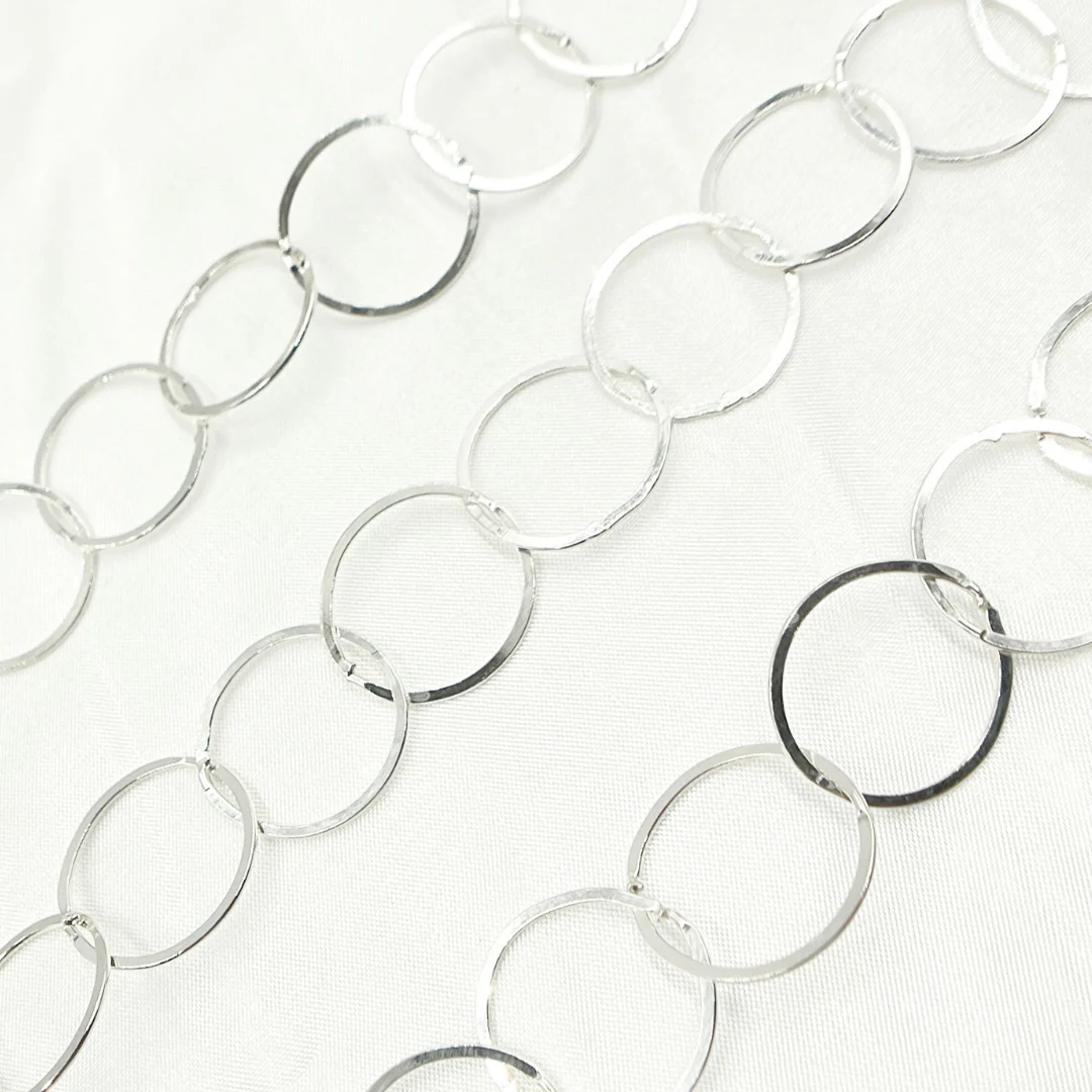 756FSS. Sterling Silver Flat Round Link Chain - Image 2
