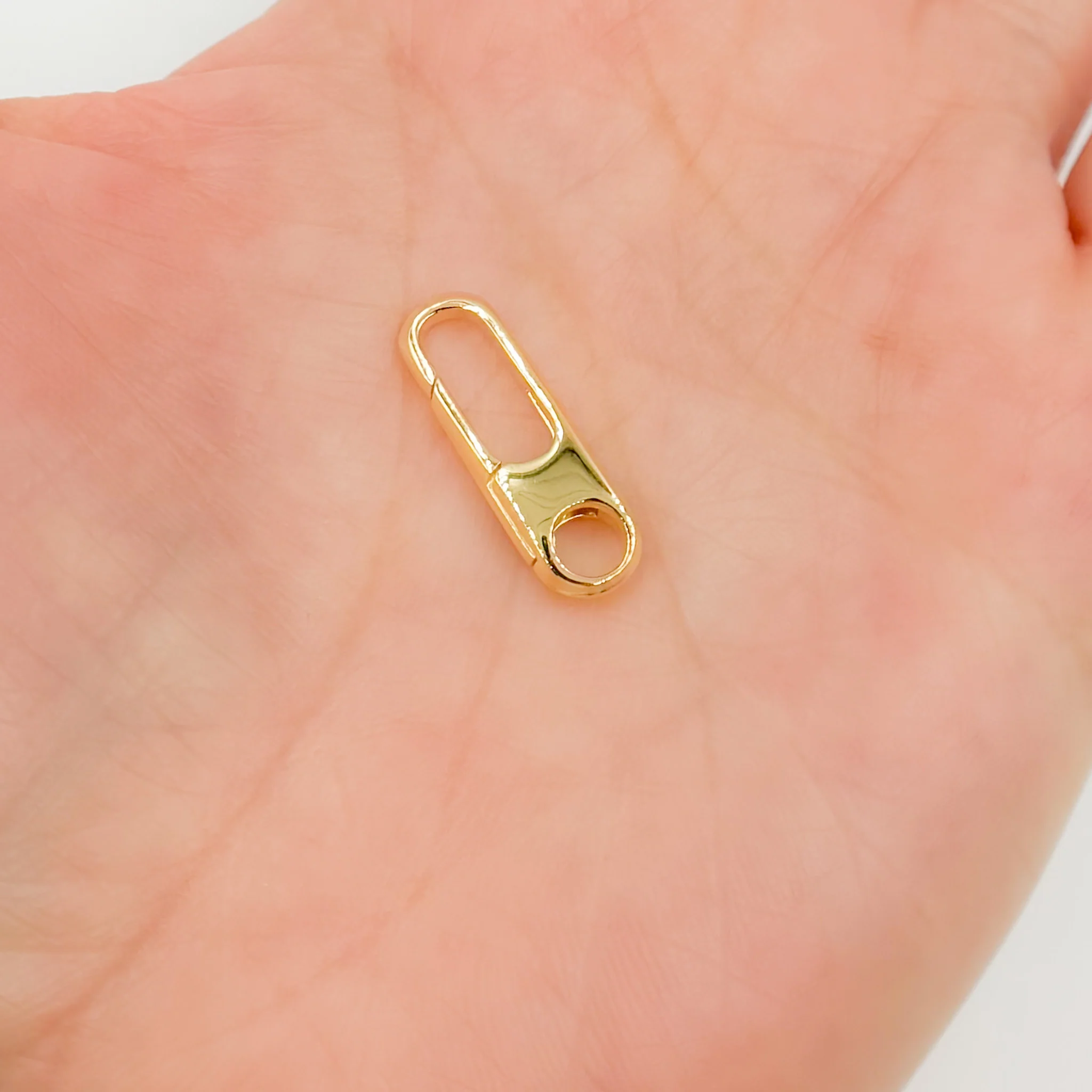 1355GPS. 20MM Gold Plated Shiny Sterling Silver Oval Clasp - Image 3