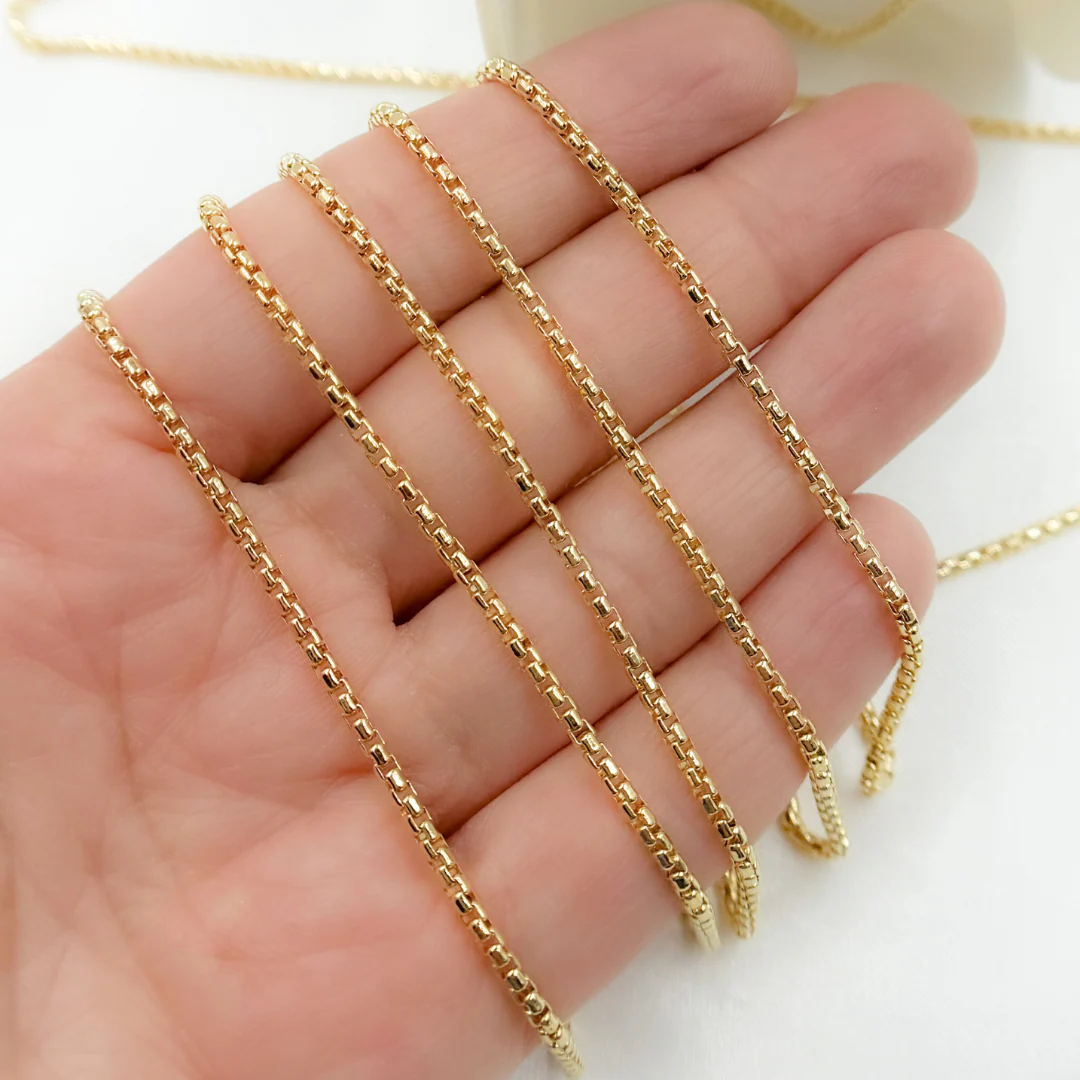 Y49GP. Gold Plated 925 Sterling Silver Gold Plated Box Chain