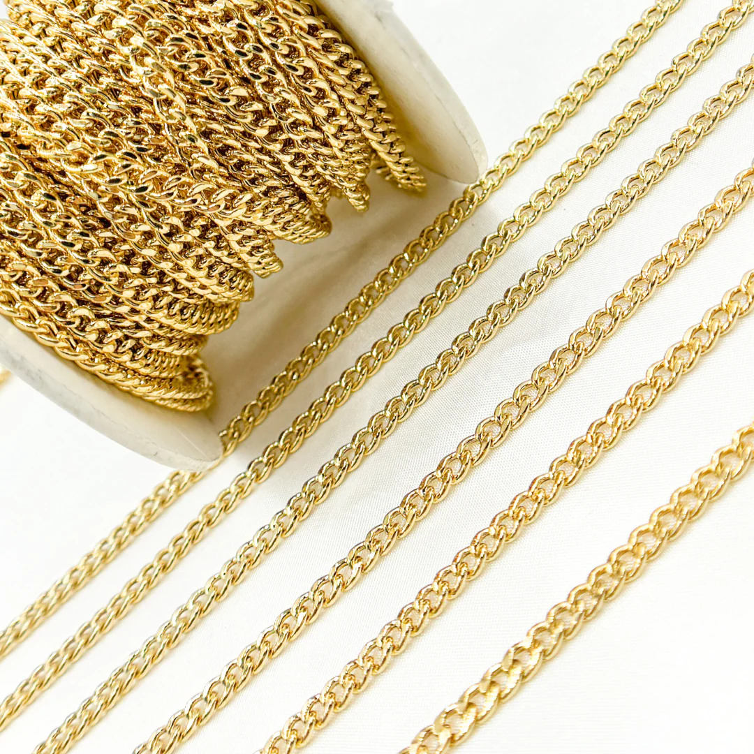 V60GP. Gold Plated 925 Sterling Silver Gold Plated Curb Chain - Image 4