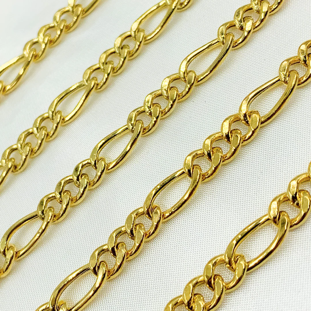 Y62GP. Gold Plated 925 Sterling Silver Figaro Chain - Image 2
