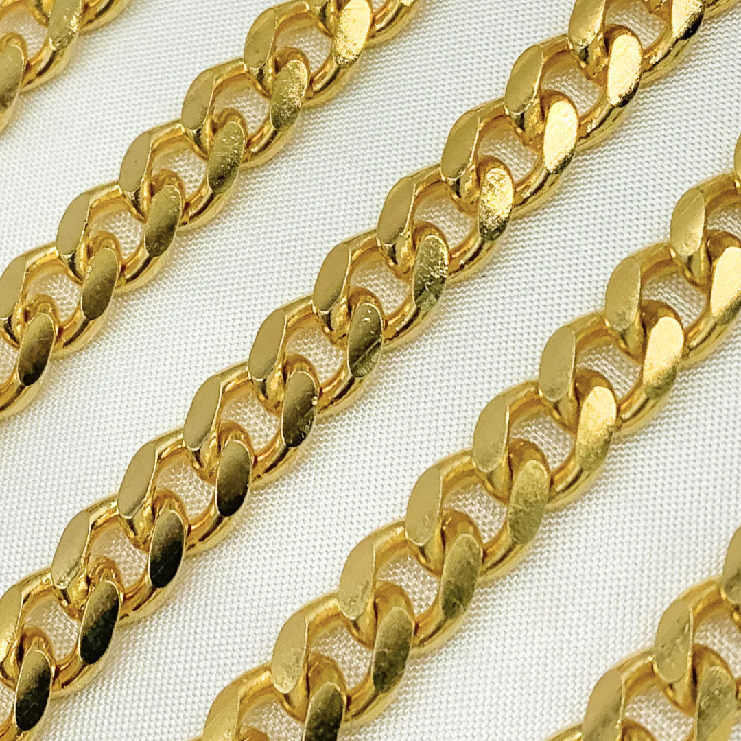 X32GP. Gold Plated 925 Sterling Silver Matte Curb Chain - Image 2