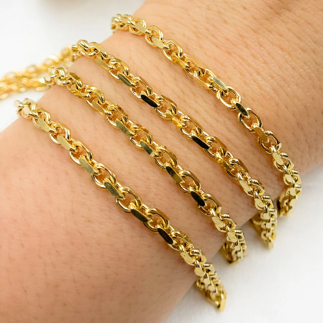 Y8GP. Gold Plated 925 Sterling Silver Box Link Chain - Image 3