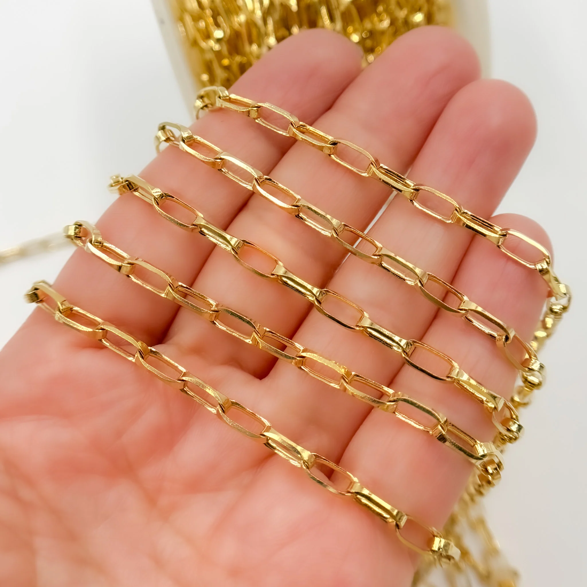 Y53GP. Gold Plated Sterling Silver Rectangular Link Chain