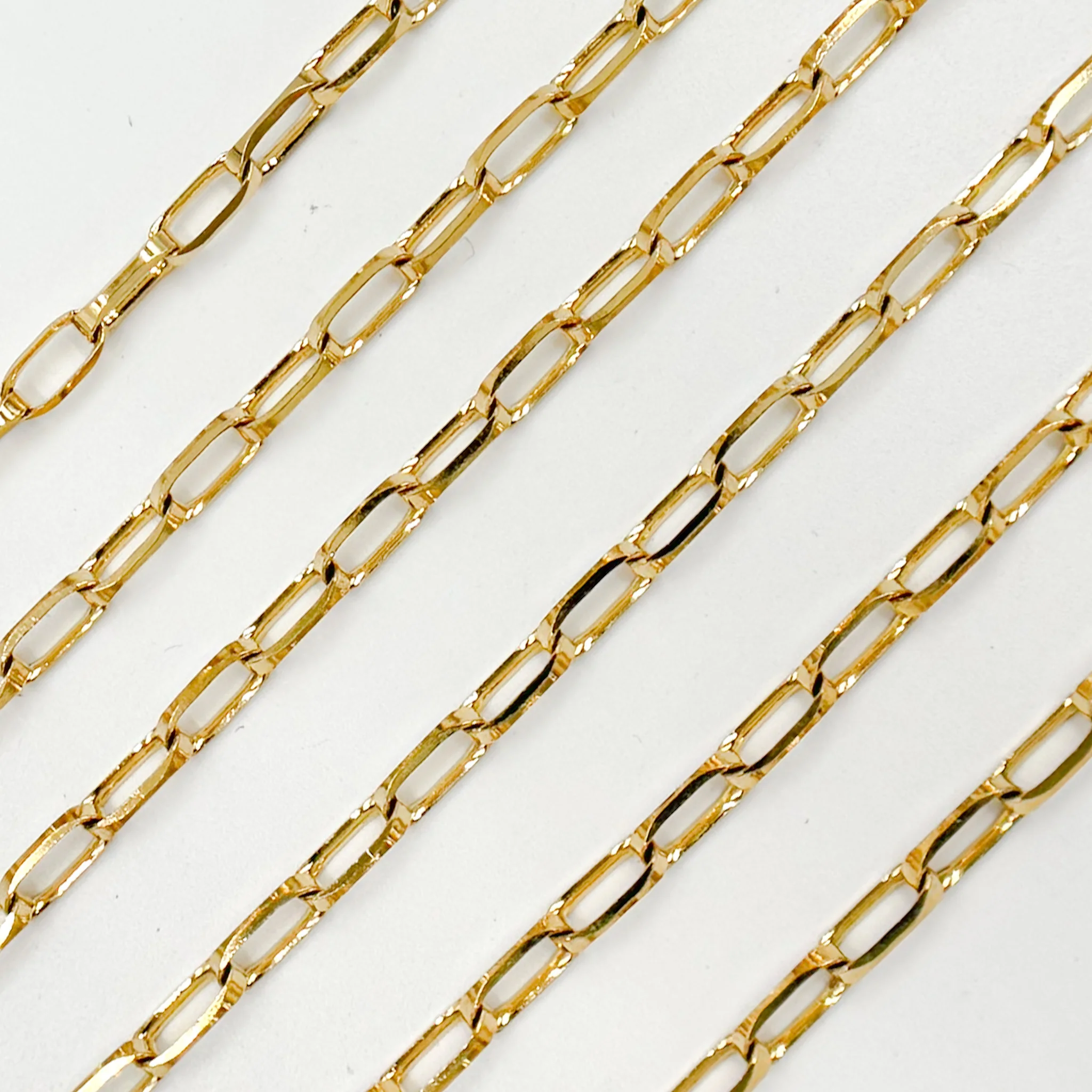 Y53GP. Gold Plated Sterling Silver Rectangular Link Chain - Image 3