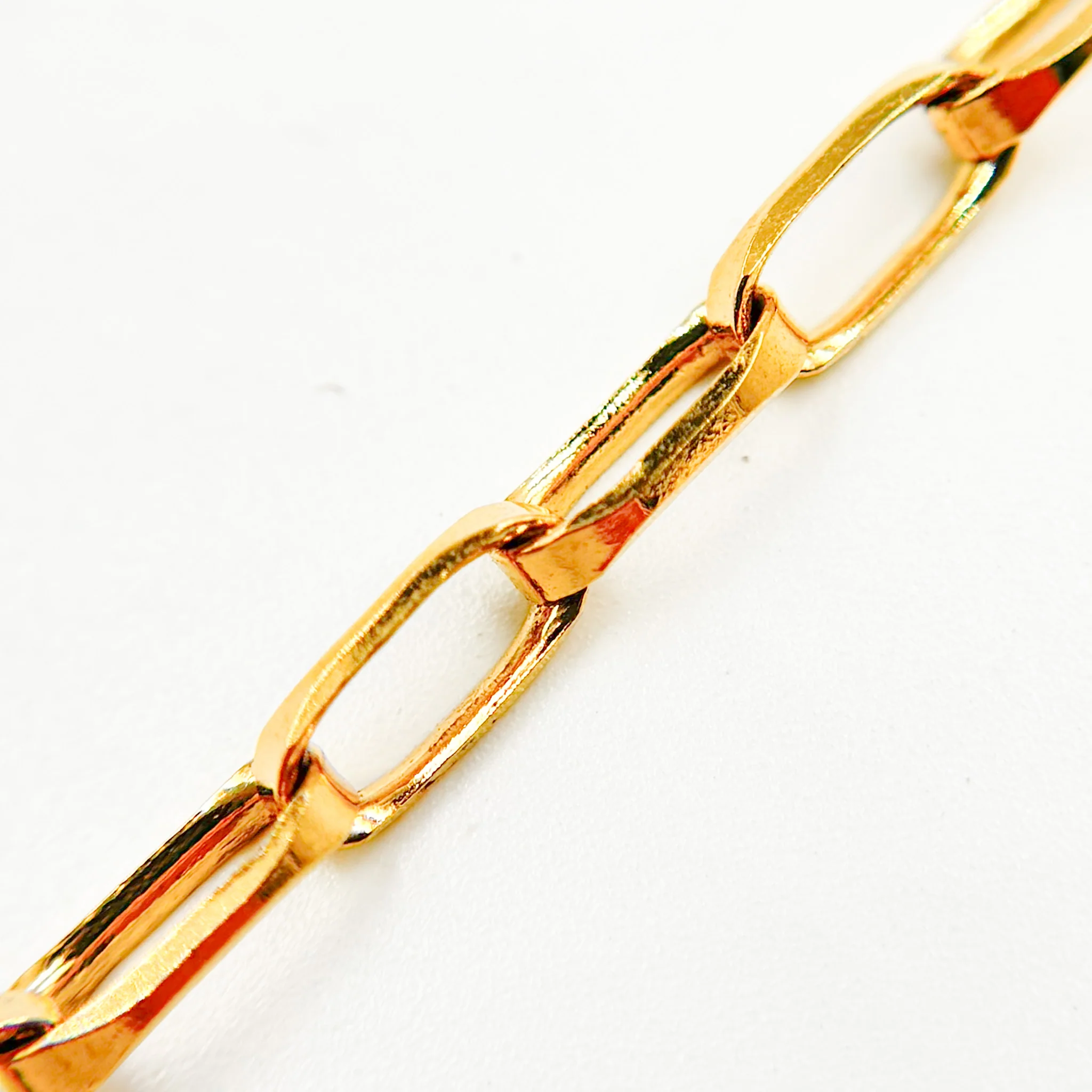 Y53GP. Gold Plated Sterling Silver Rectangular Link Chain - Image 4
