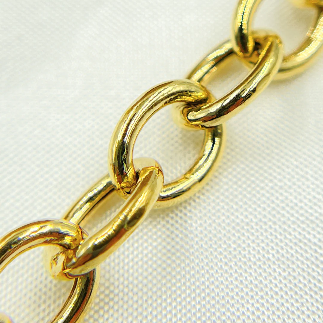 Y63GP. Gold Plated 925 Sterling Silver Smooth Oval Link Chain - Image 4