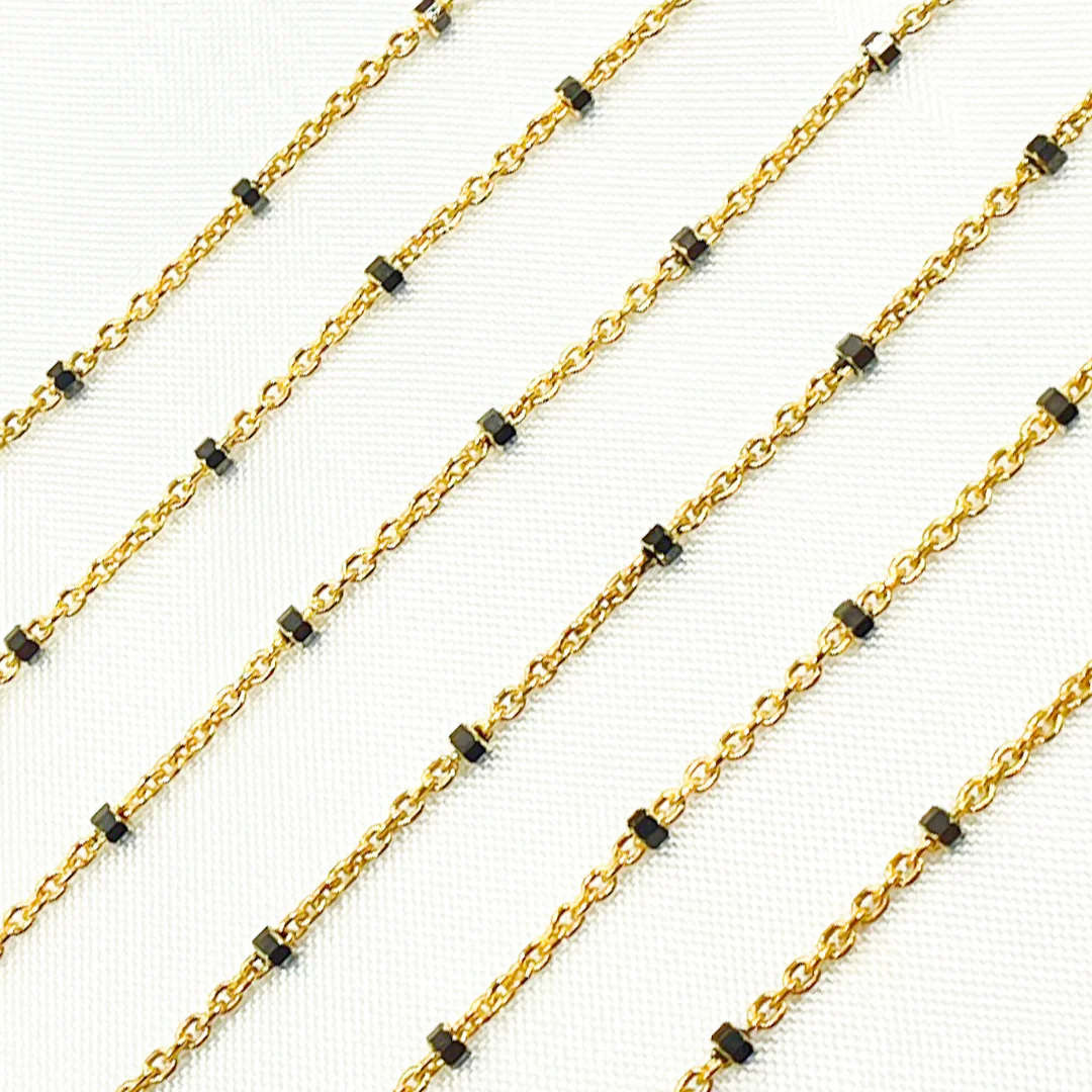 Z36GB2F. Gold Plated 925 Sterling Silver Satellite Cube Chain - Image 4