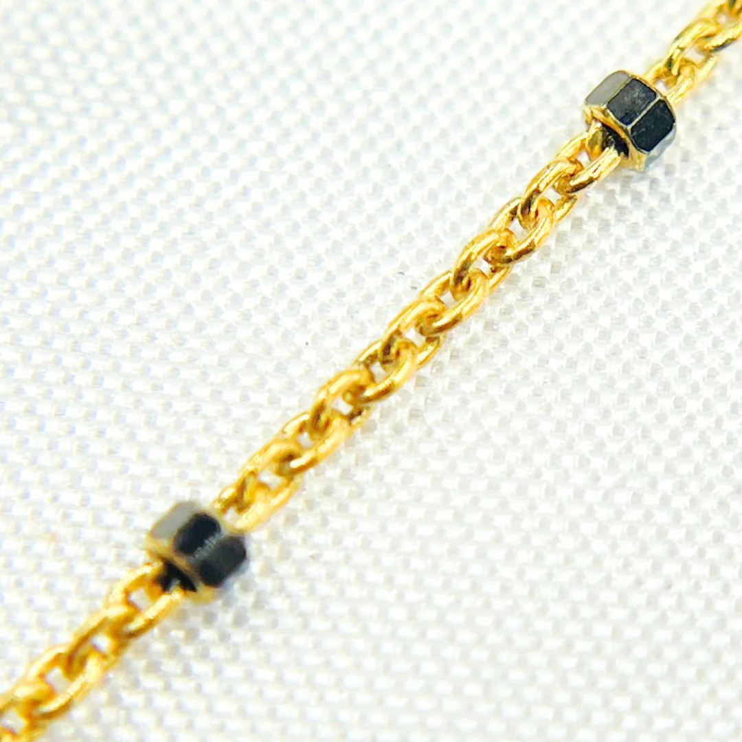 Z36GB2F. Gold Plated 925 Sterling Silver Satellite Cube Chain - Image 5