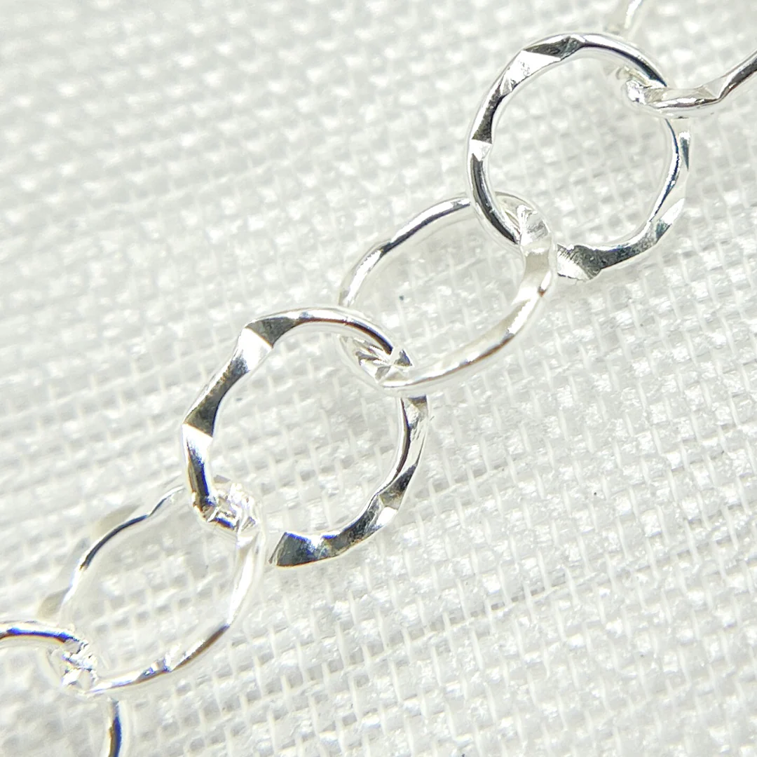 679FKSS. Sterling Silver Hammered Circle Chain - Image 2