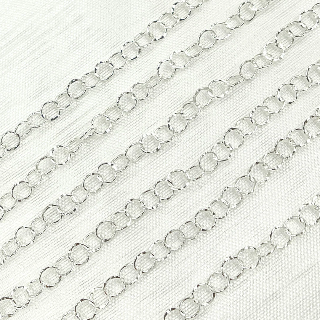 679FKSS. Sterling Silver Hammered Circle Chain - Image 4