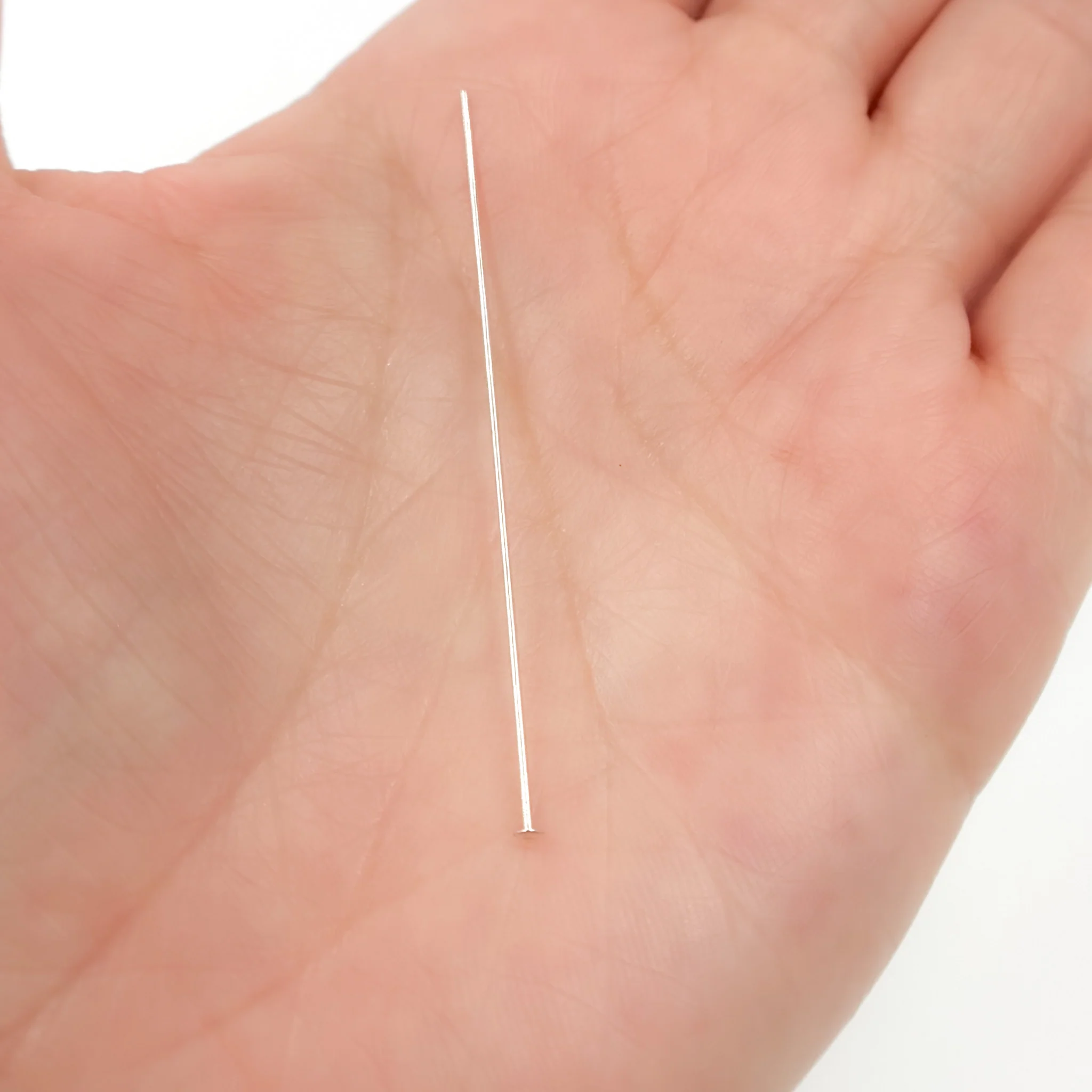 716D2SS. 26 Gauge White Sterling Silver Flat 2 Inch Headpin - Image 3
