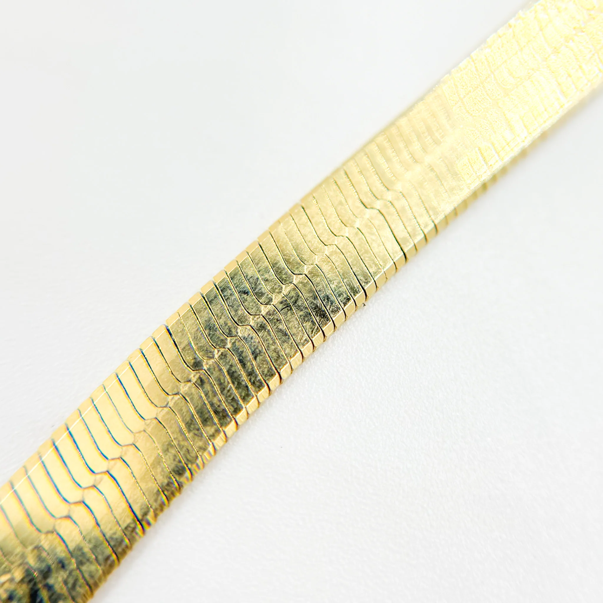 HER2GP. Gold Plated 4.3mm Herringbone Necklace - Image 5