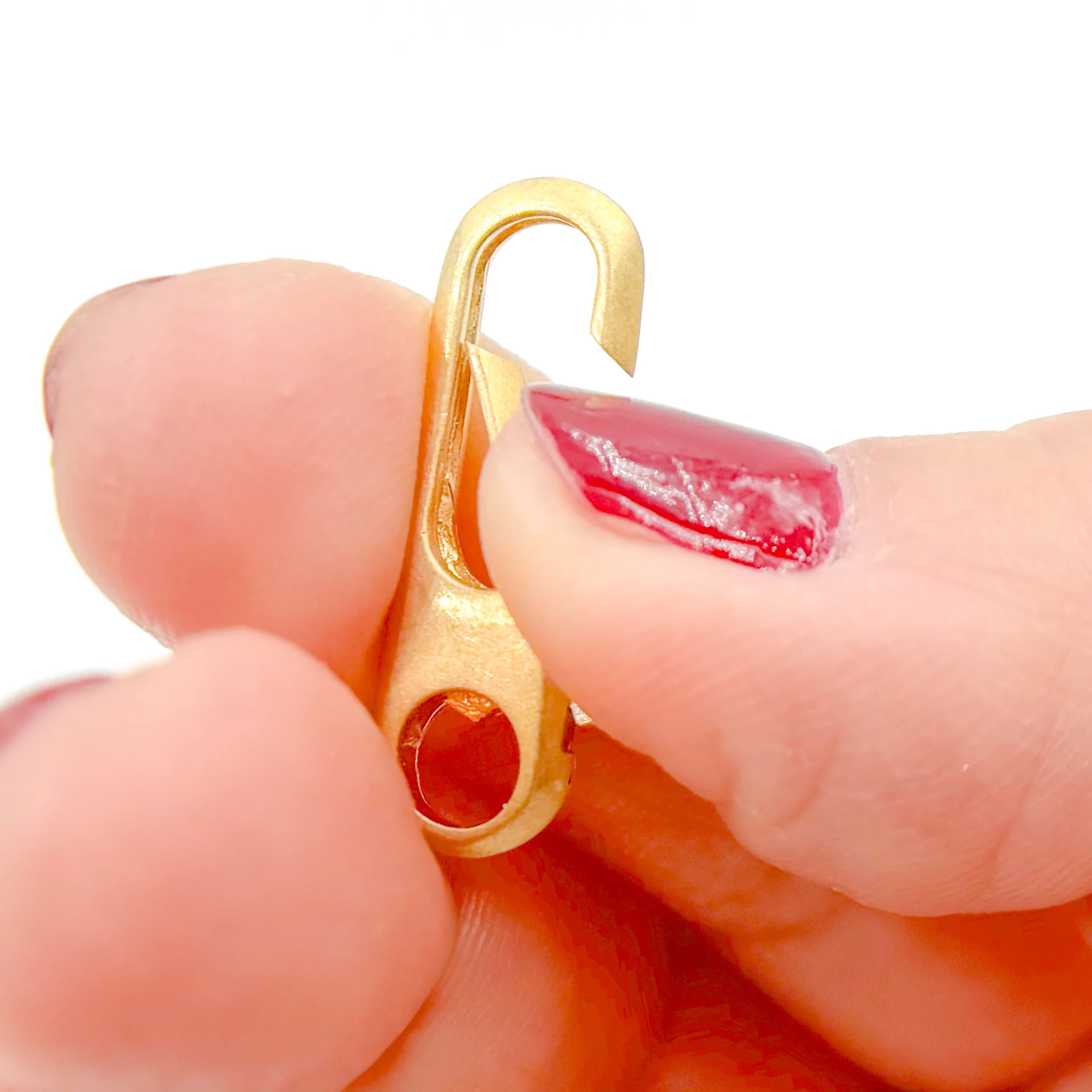 266GPM. Matt Gold Plated Sterling Silver Oval Clasp - Image 4