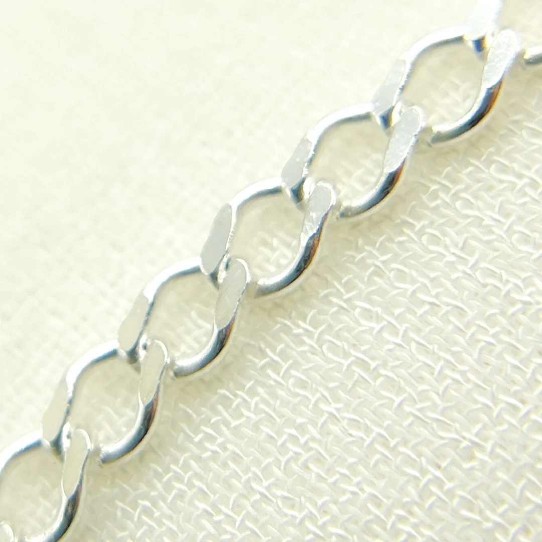 Z88SS. Sterling Silver Miami Flat Curb Link Chain - Image 4