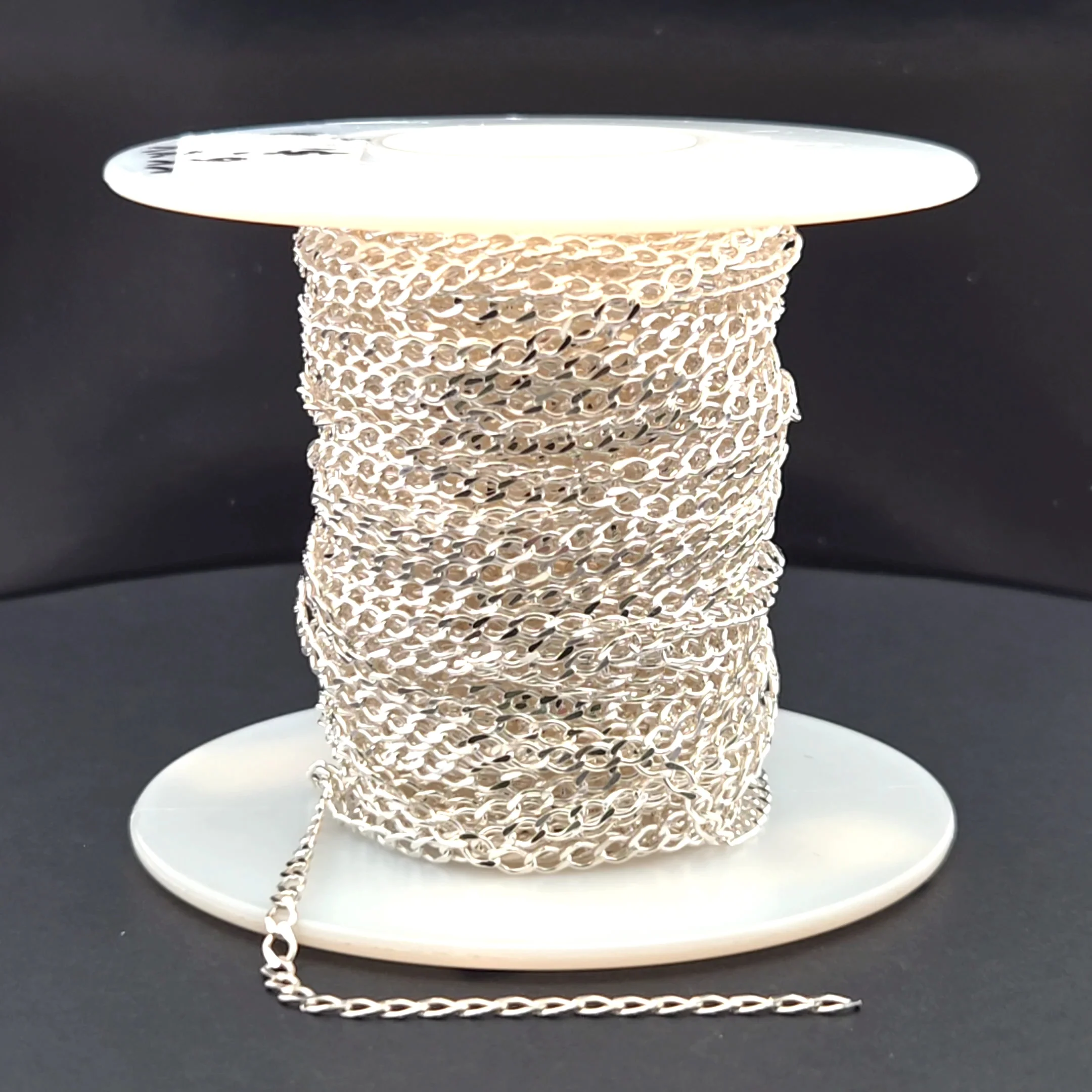 Z88SS. Sterling Silver Miami Flat Curb Link Chain - Image 6