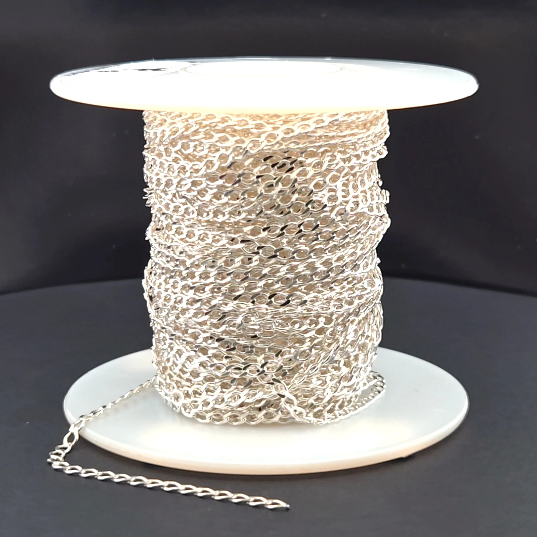 Z88SS. Sterling Silver Miami Flat Curb Link Chain - Image 8