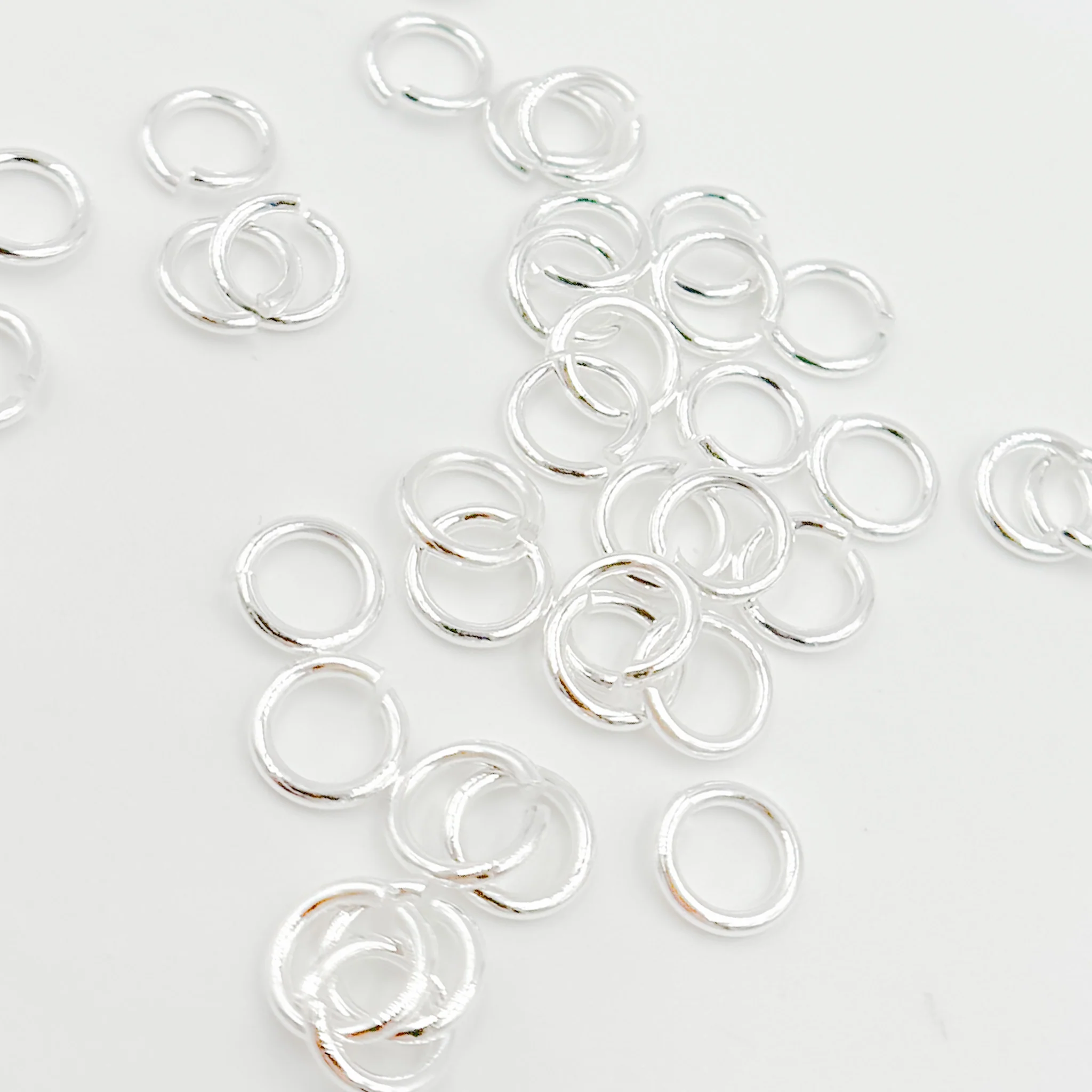 5004472. 5MM 20.5Gauge White Sterling Silver Open Jump Ring - Image 3