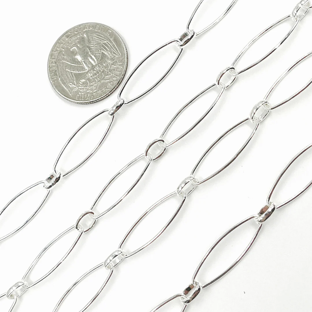 V159SS. Sterling Silver Long & Short Oval Link - Image 3