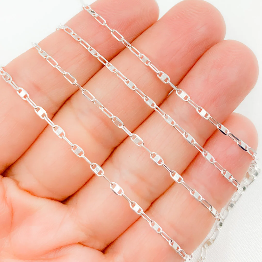 Z107SS. Sterling Silver Oval & Mariner Link Chain - Image 3