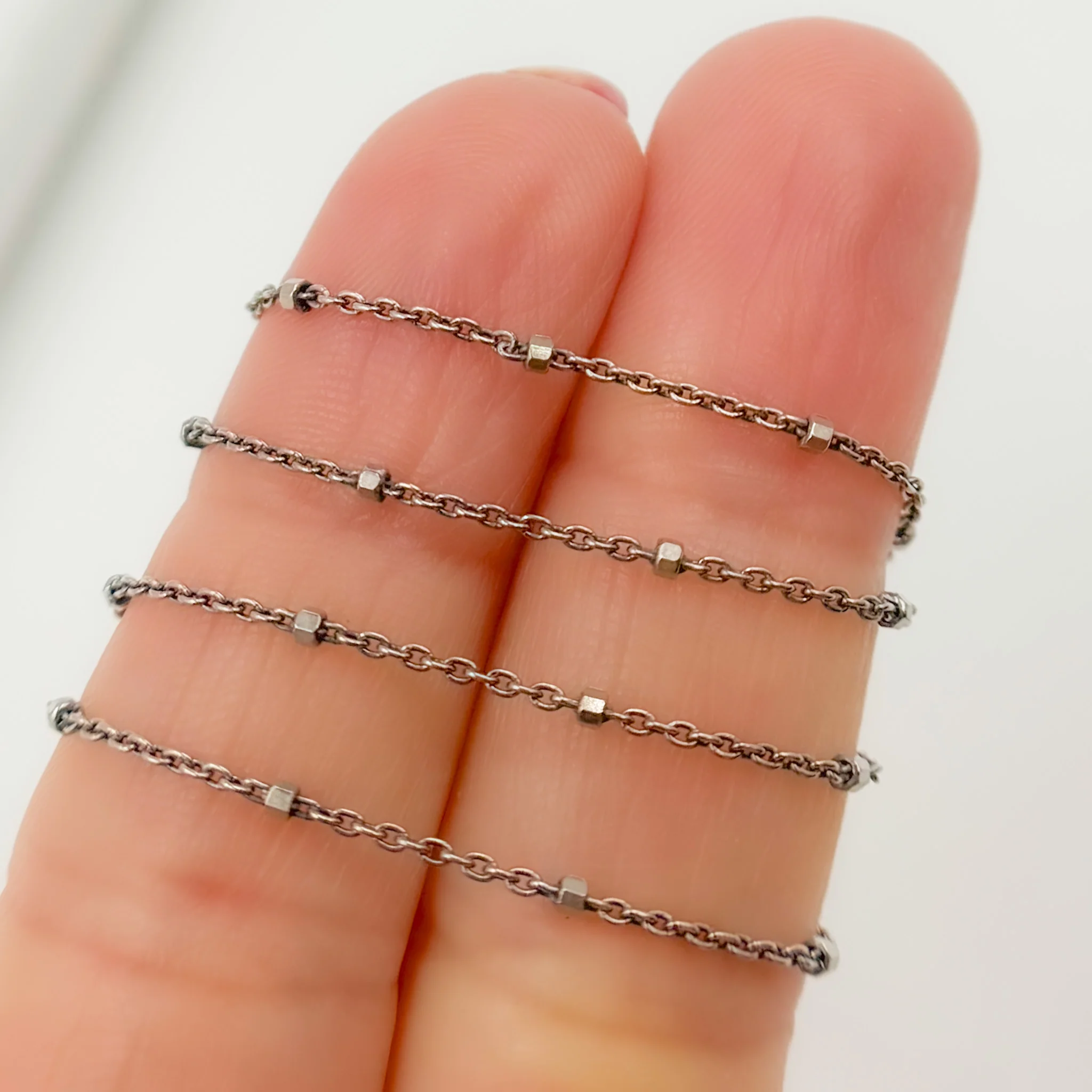 Z36OXNecklace. Oxidized Sterling Silver Cube Satellite Necklace - Image 4