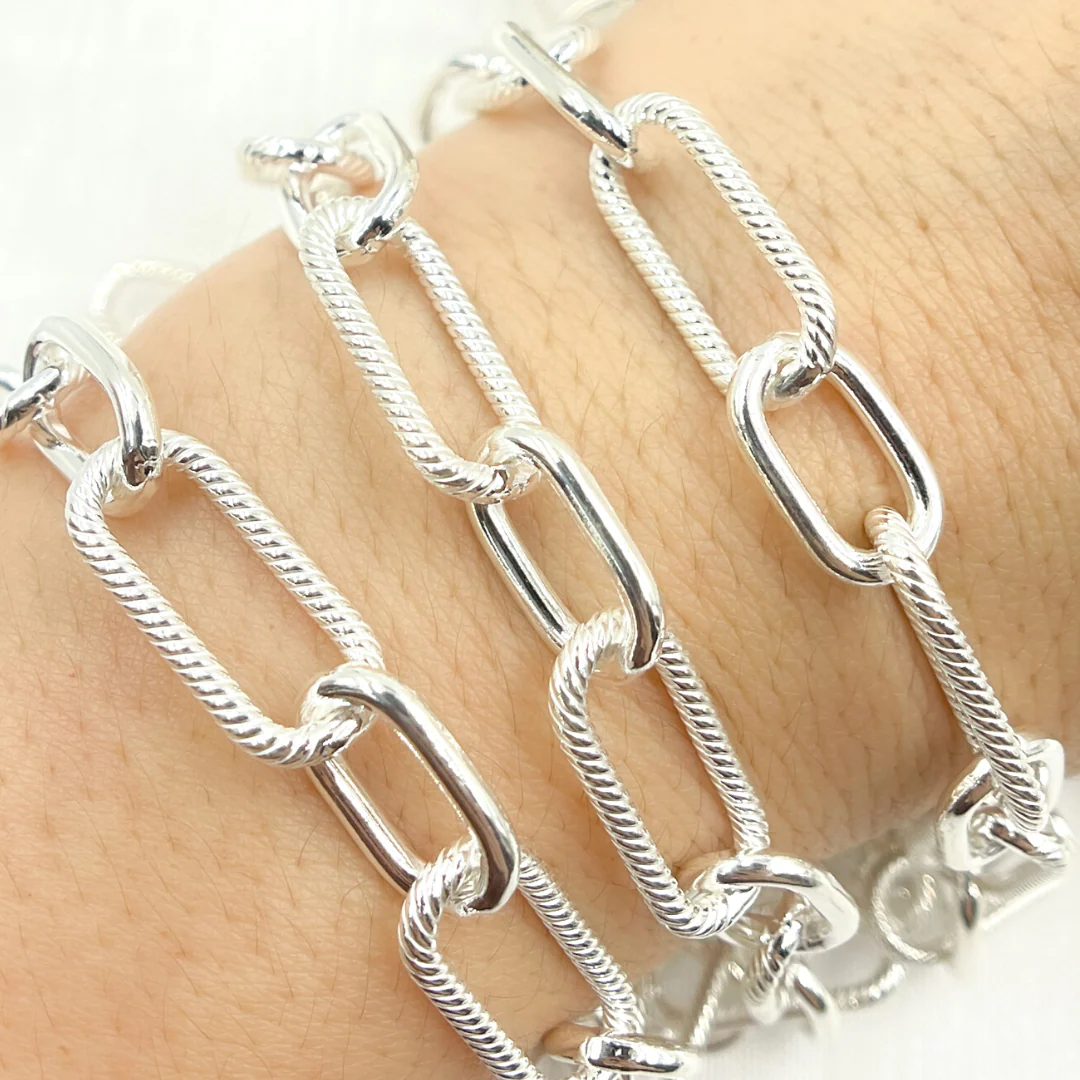 V147SS. Sterling Silver Paperclip Chain - Image 2
