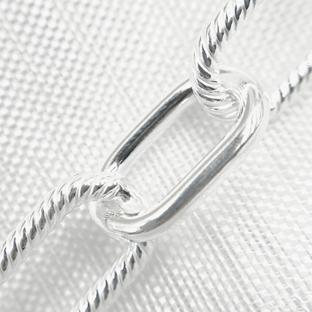 V147SS. Sterling Silver Paperclip Chain - Image 3