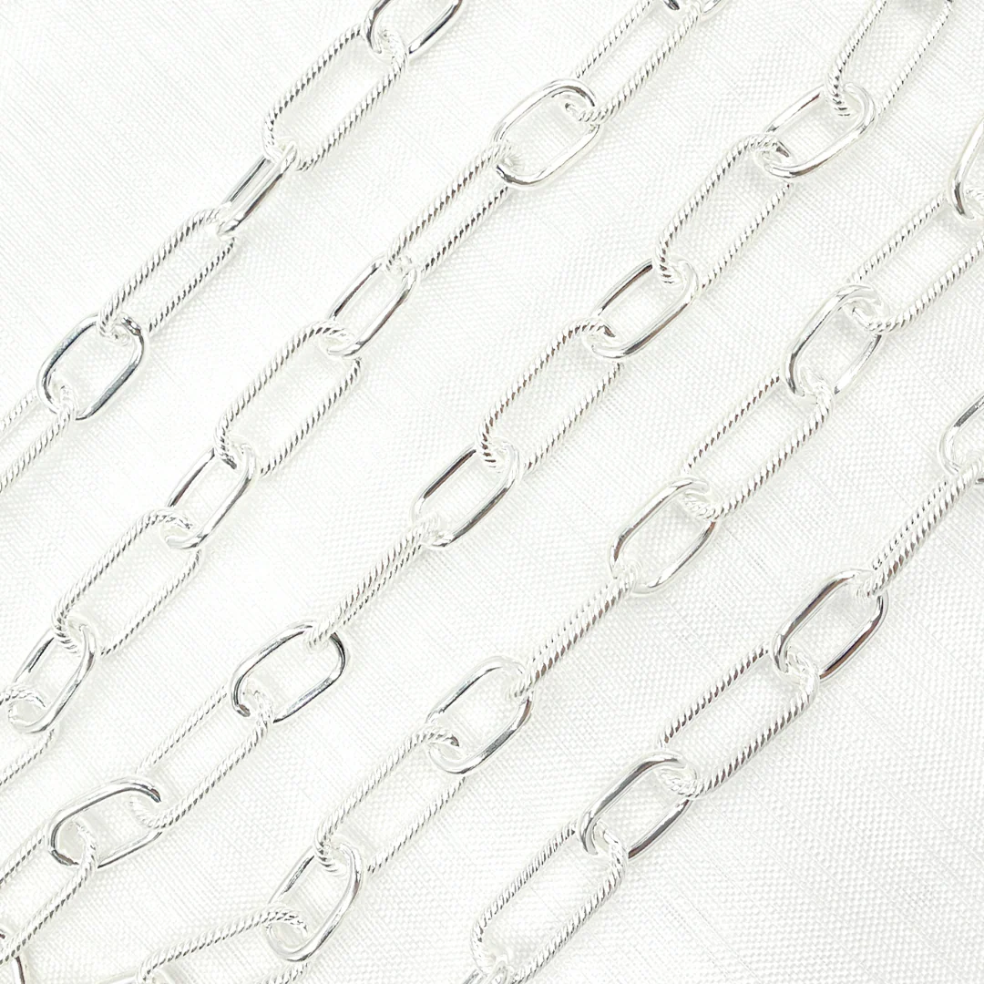 V147SS. Sterling Silver Paperclip Chain - Image 4