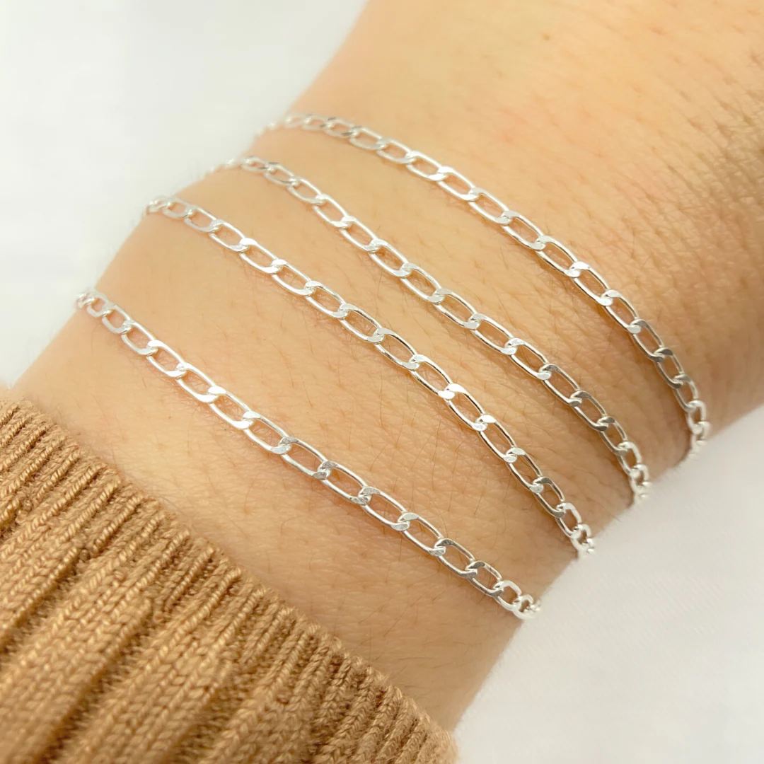 Y115SS. Sterling Silver Flat Paperclip Link Chain - Image 2