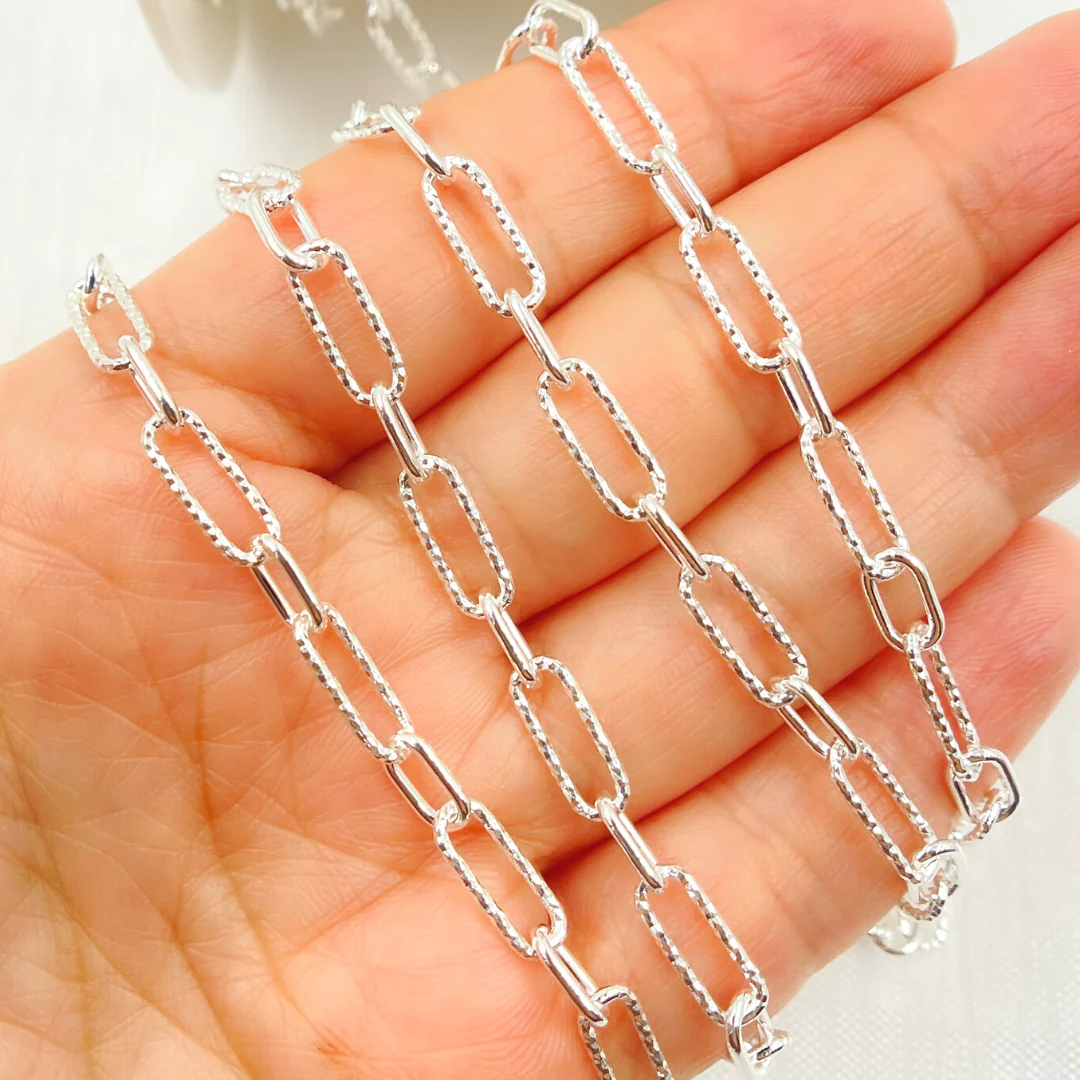 V141SS. Sterling Silver Paperclip Link Chain