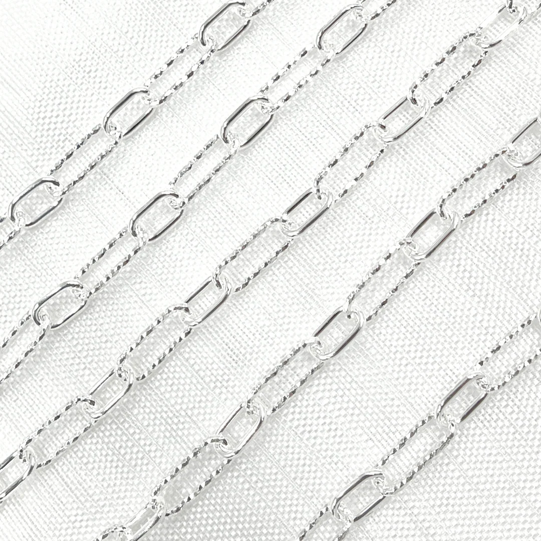 V141SS. Sterling Silver Paperclip Link Chain - Image 3