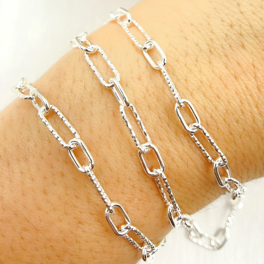 V141SS. Sterling Silver Paperclip Link Chain - Image 4