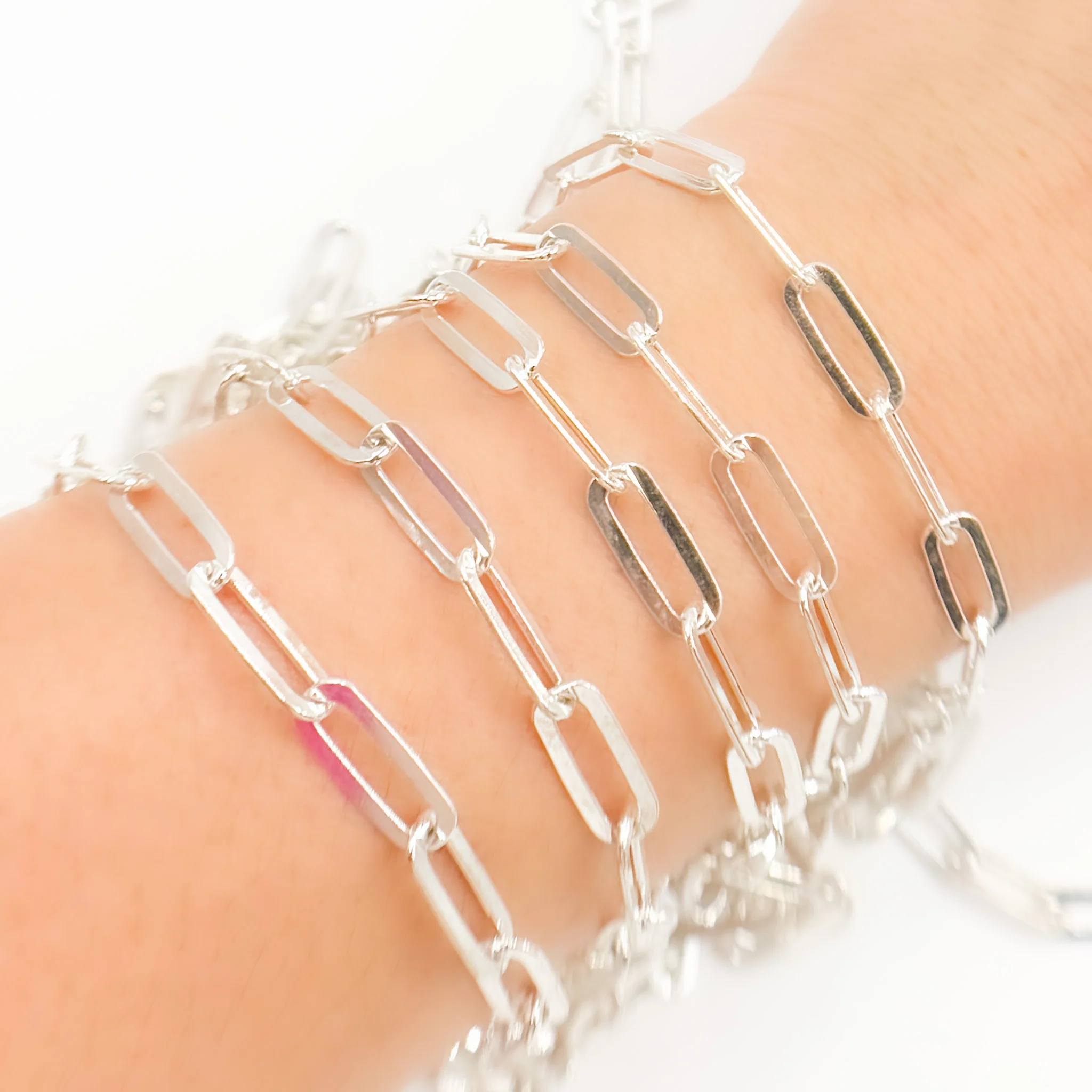 Y103FSS. Sterling Silver Flat Paperclip Chain - Image 2